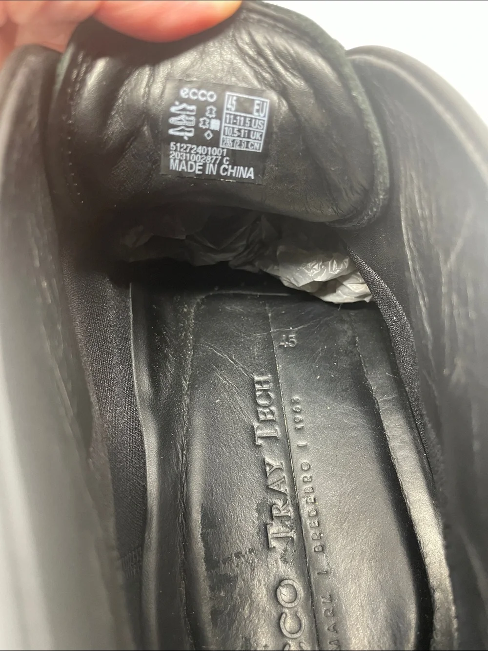 Ecco Black Leather Lace-Up Chukka Boots Size 11 Excellent Condition